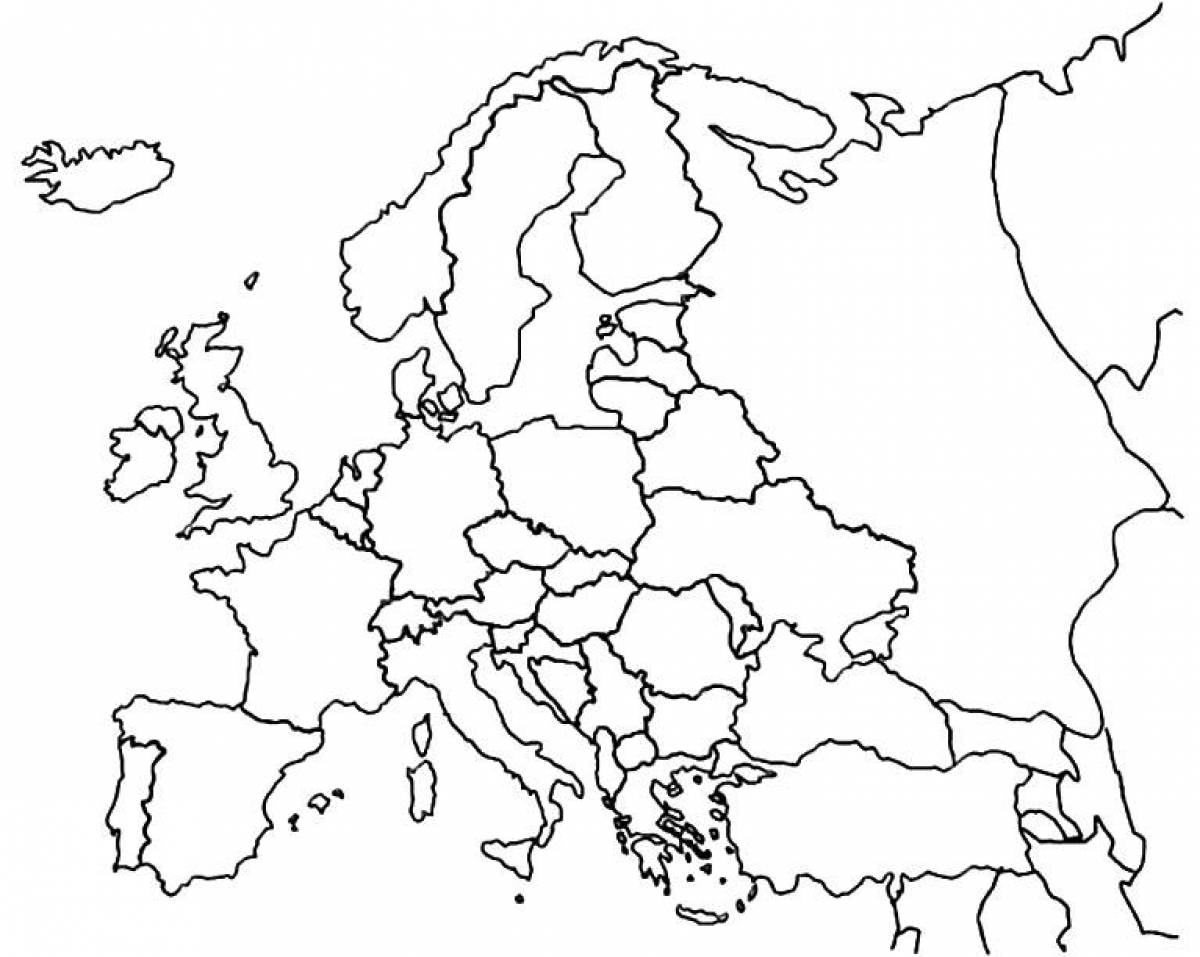 Политическая карта зарубежной Европы пустая