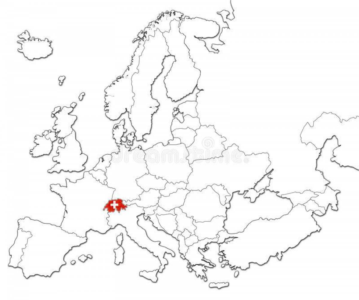Раскраски Europe на карте