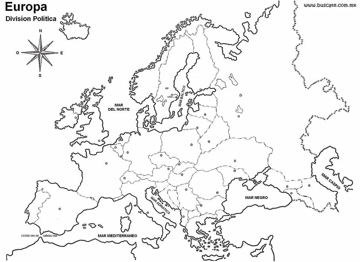 Карта европы для раскрашивания