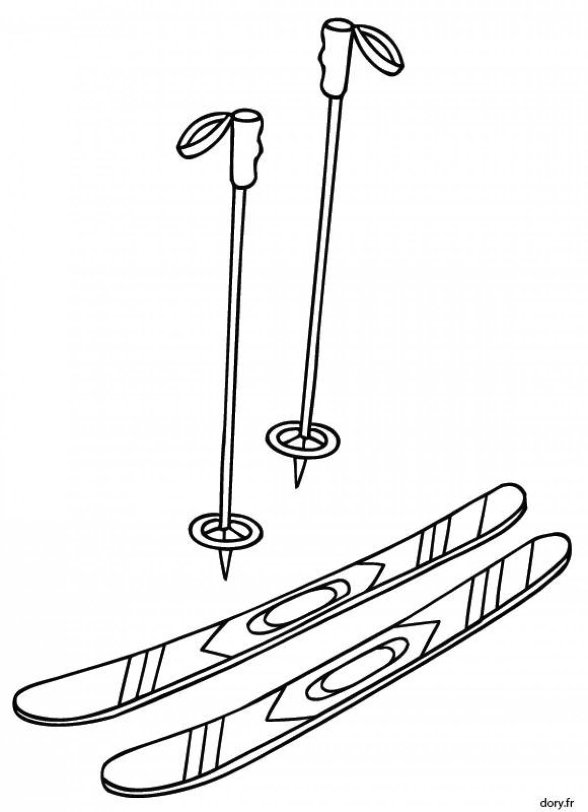 Как нарисовать лыжи