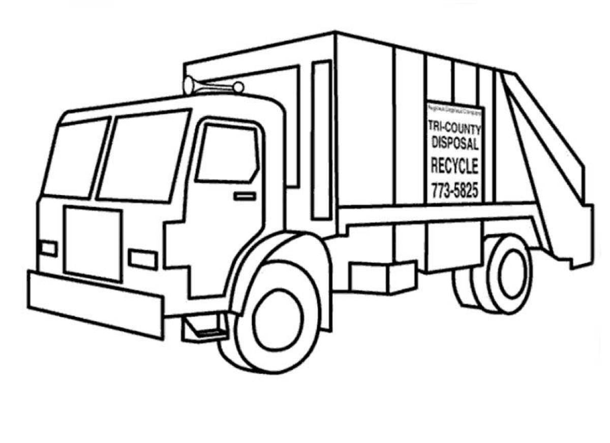 Картинки мусоровоза для детей раскраски