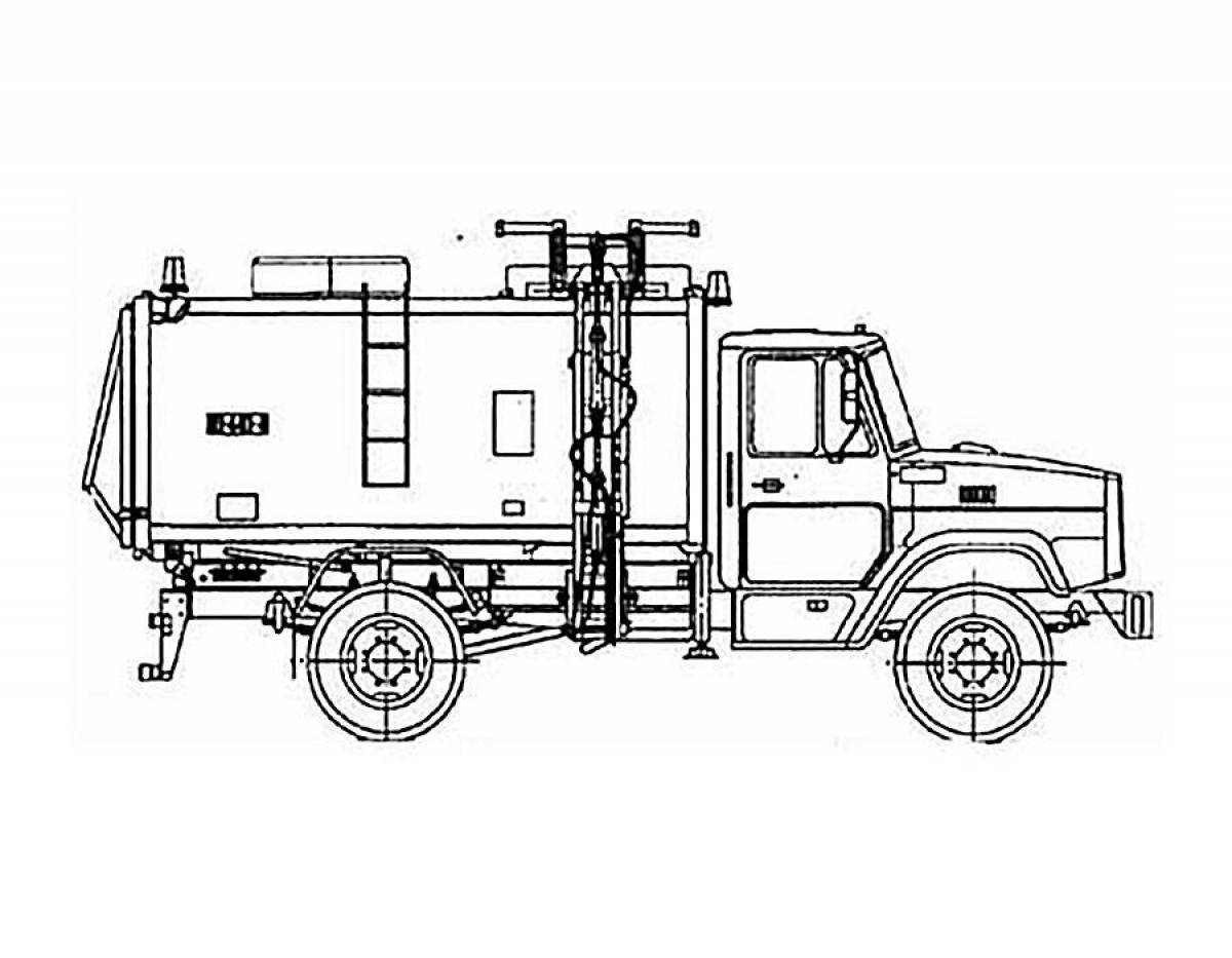 Картинки мусоровоза для детей раскраски