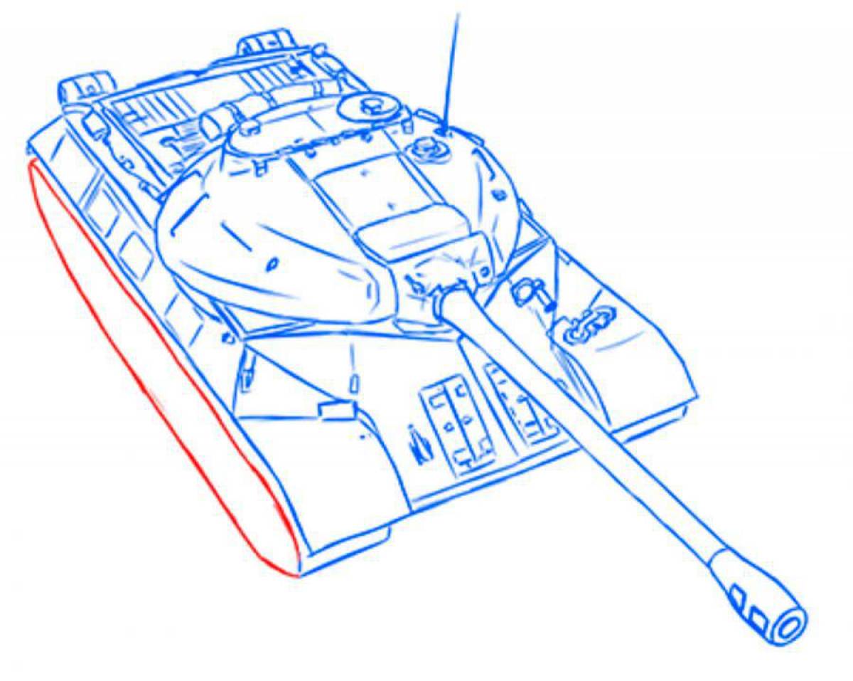 Нарисовать танк ИС 7
