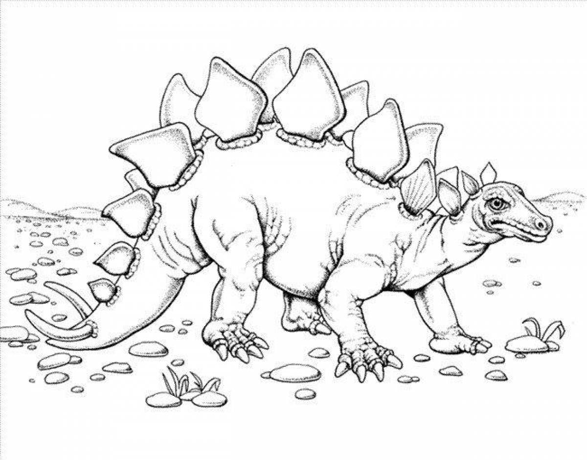 Рисунок динозавра для раскрашивания Стегозавр