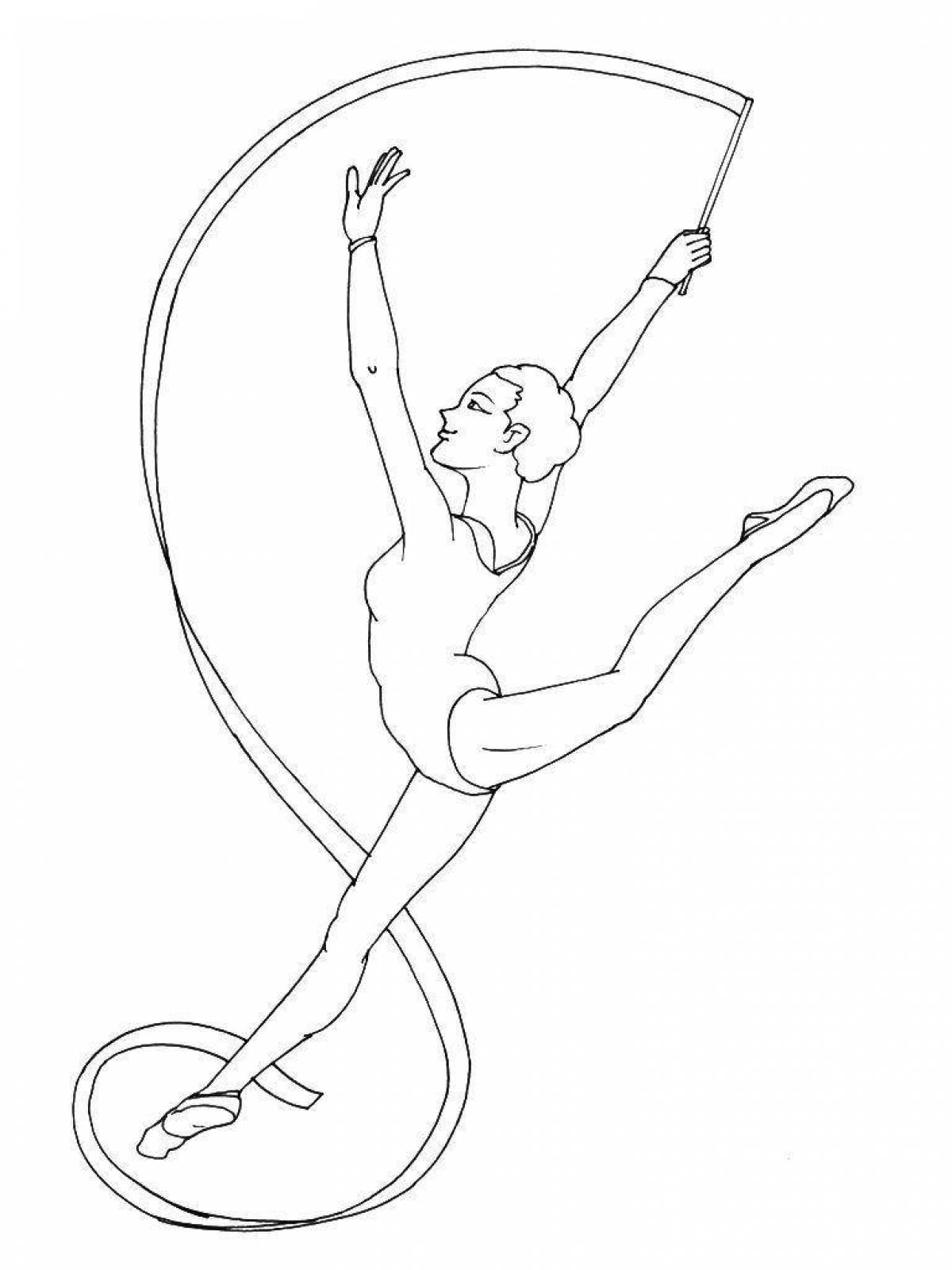 Раскраска Барби гимнастка
