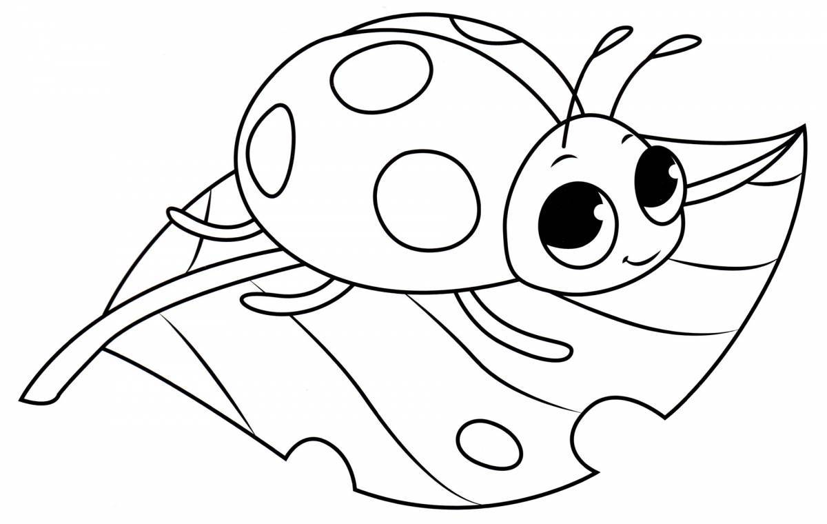 Playful ladybug coloring page