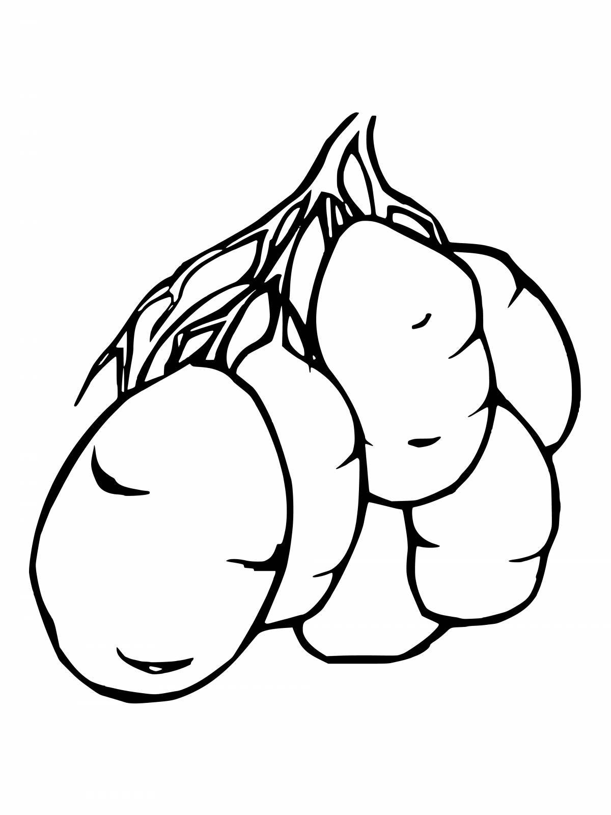 Colorful potato coloring page