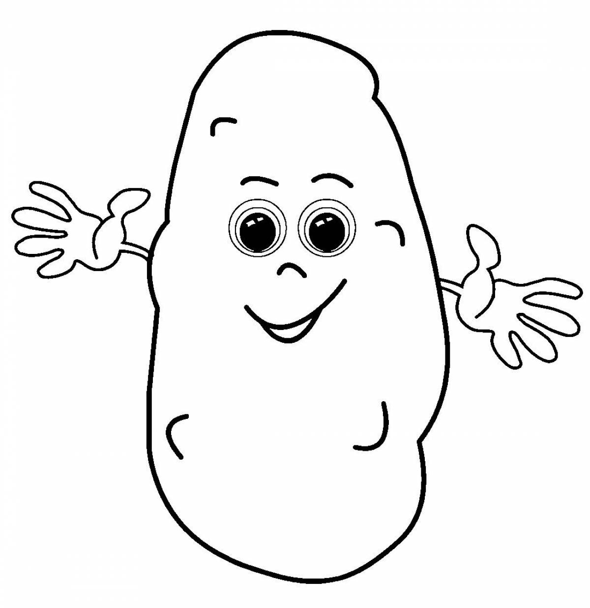 Potato coloring with color splashes