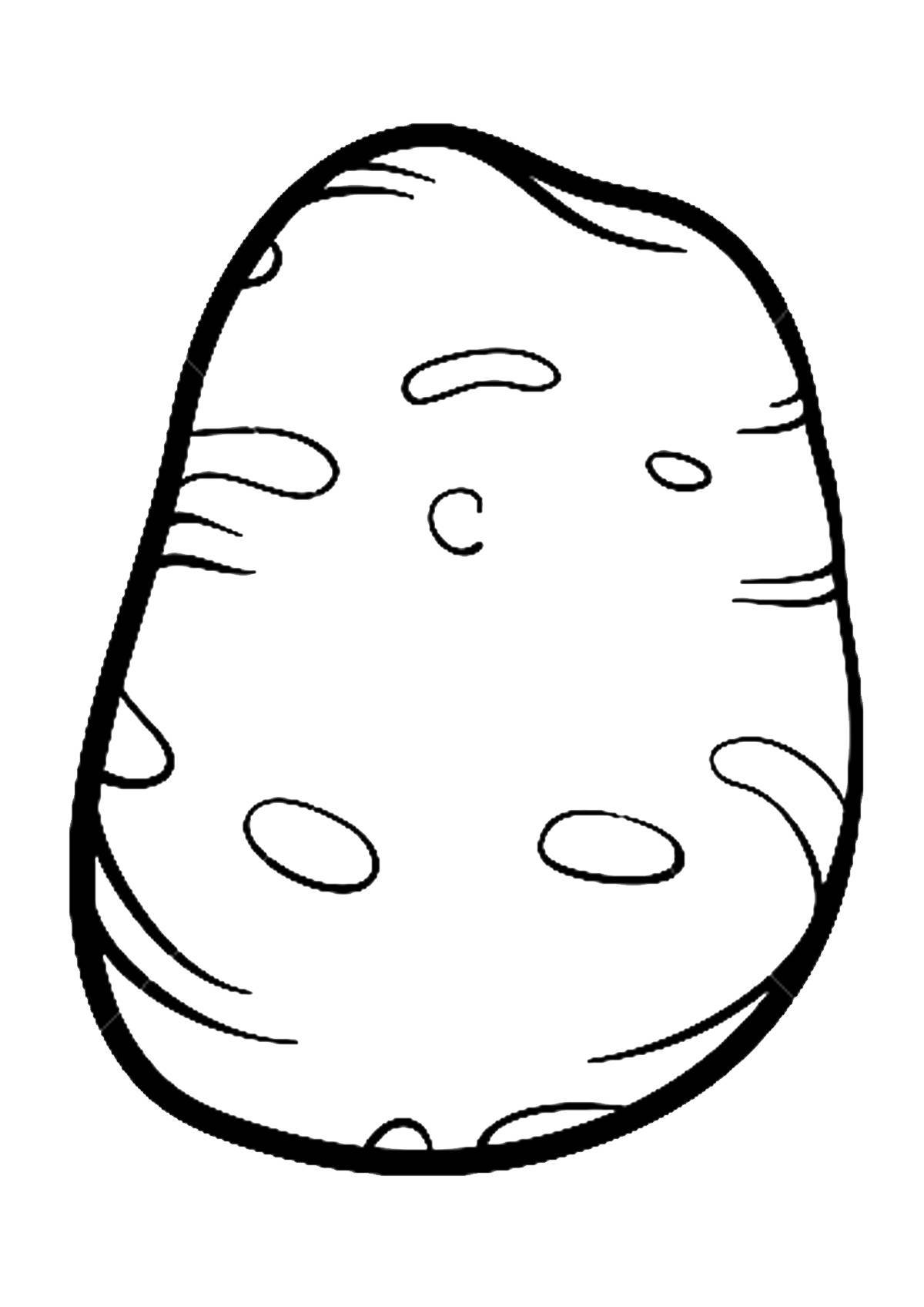 Нарисованная картошка с лицом