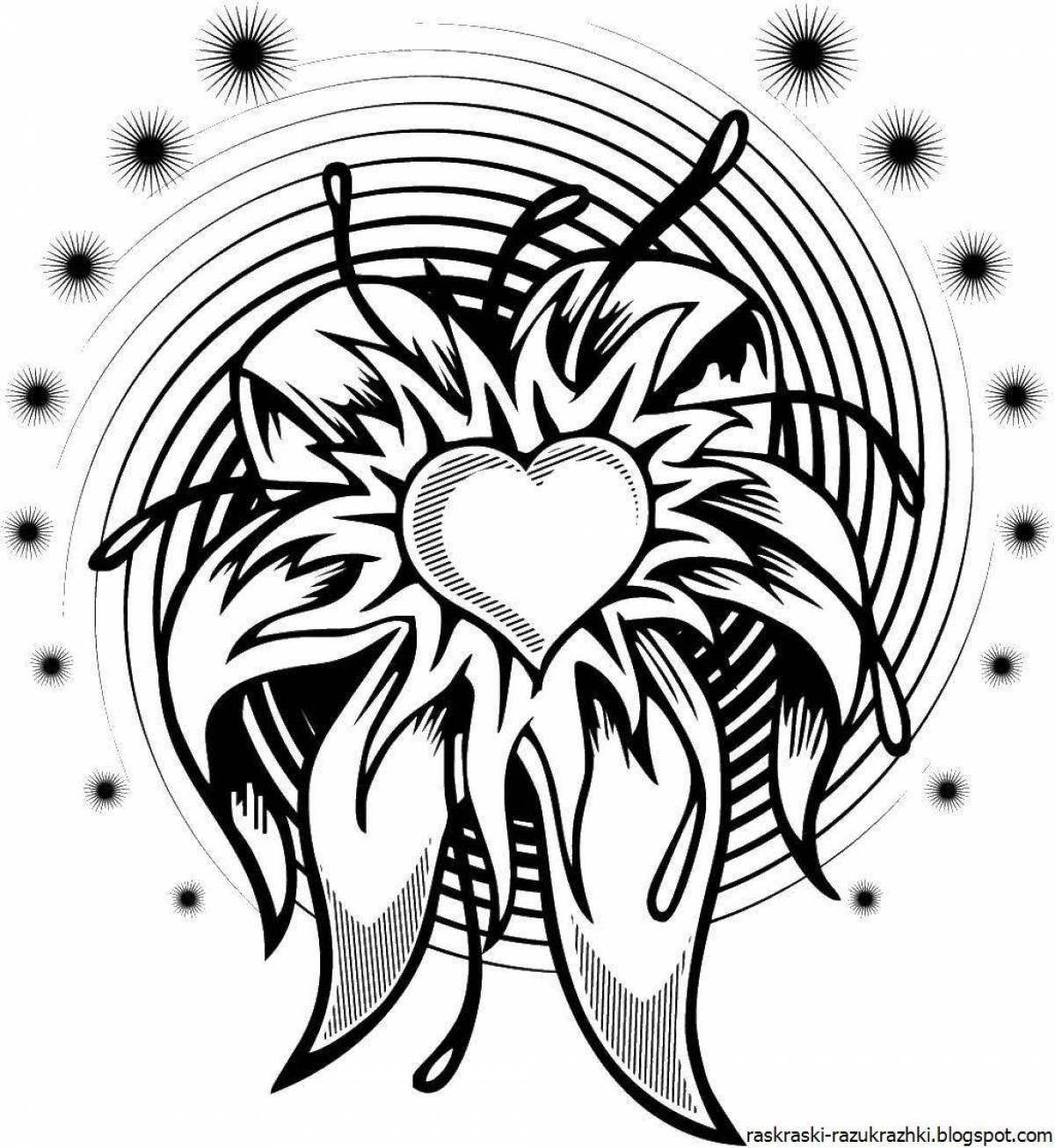 Intriguing tattoo coloring page