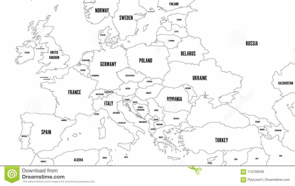Complex map of europe
