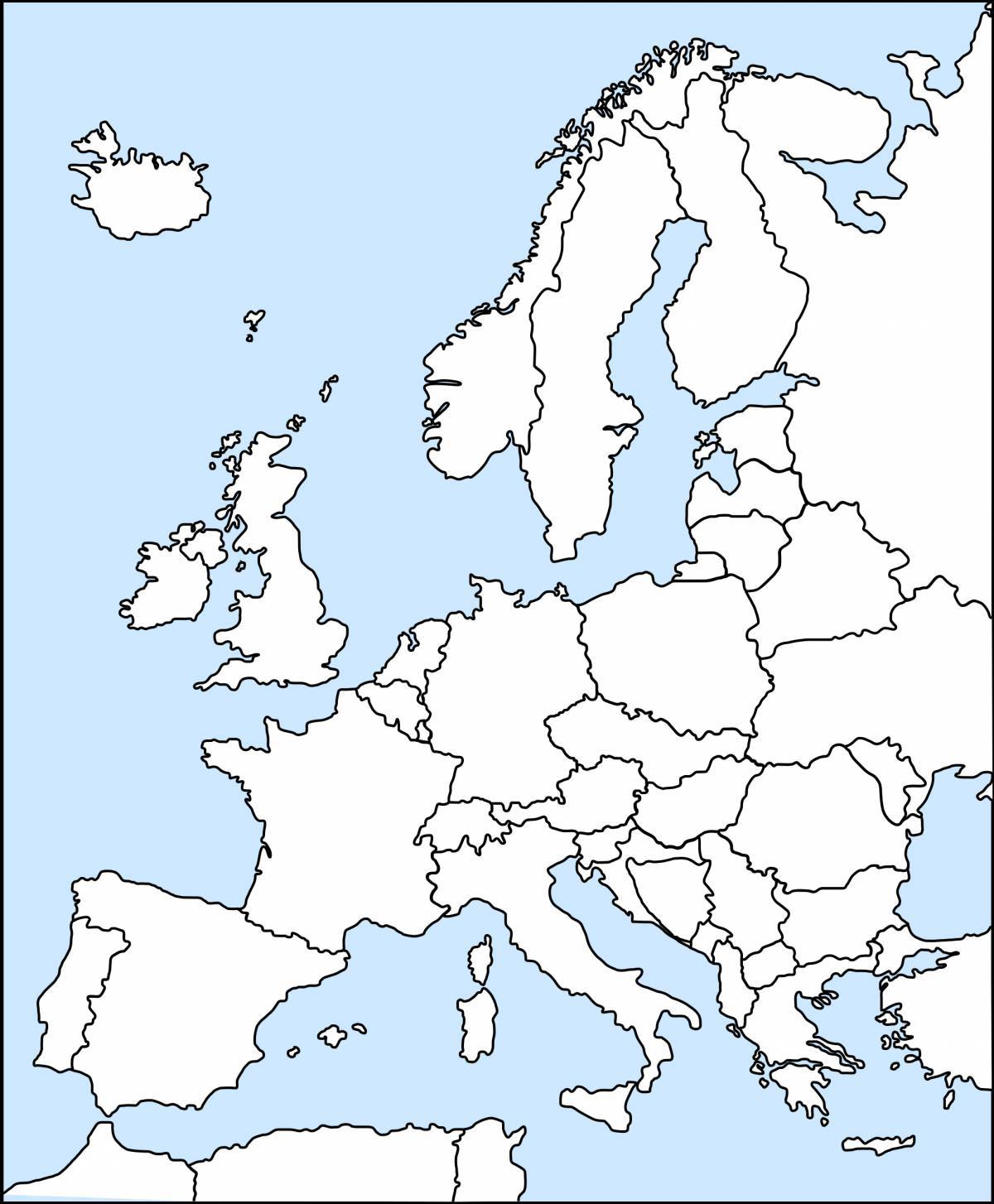Shinning map of europe