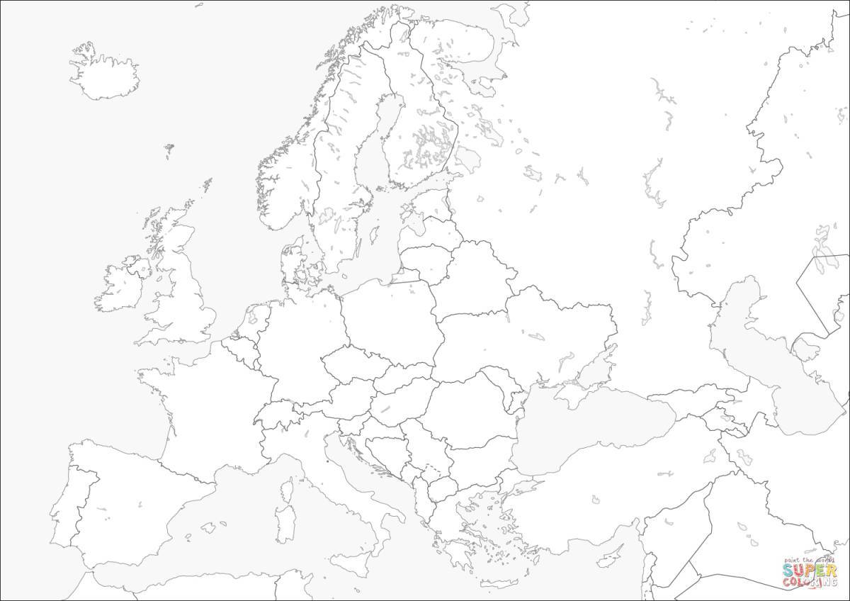 Раскраски Карта европы (28 шт.) - скачать или распечатать бесплатно #3903