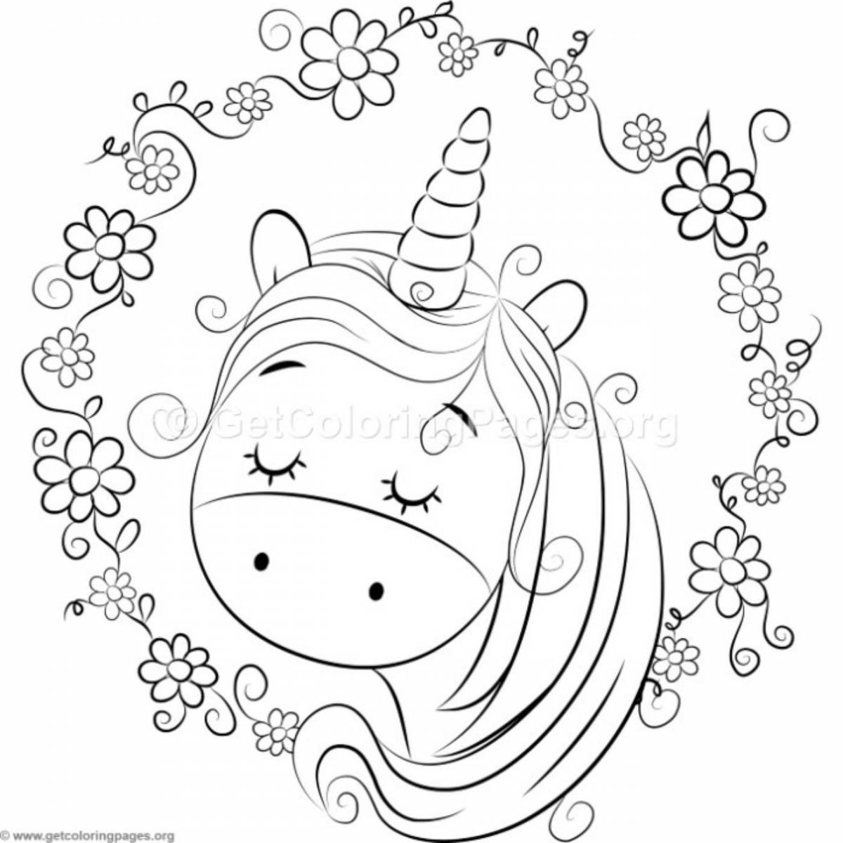 Radiant Unicorn Puppy Coloring Page