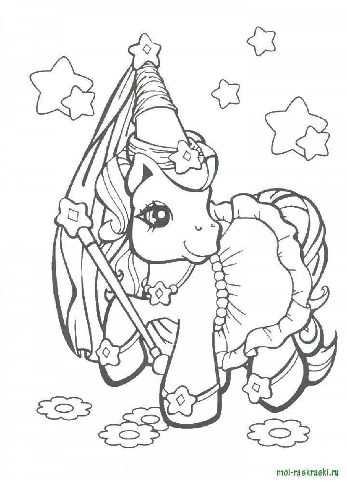 Playful unicorn puppy coloring page