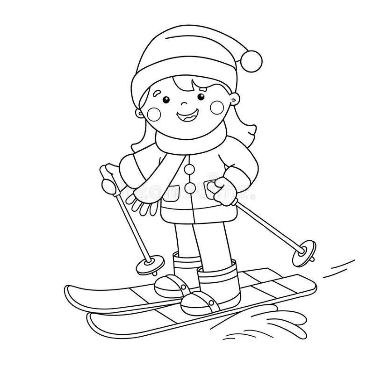 Яркие лыжи для малышей