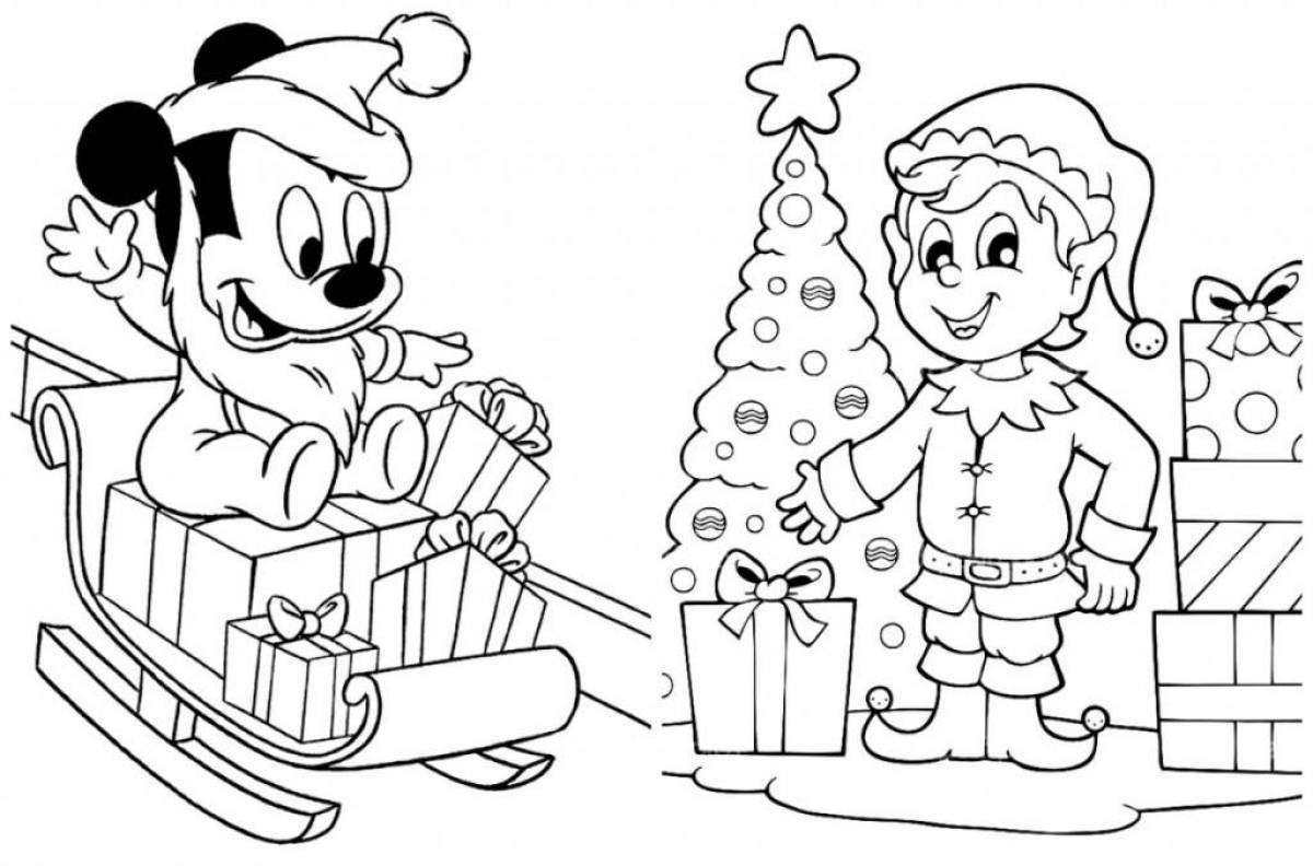 A fascinating Christmas coloring book for boys