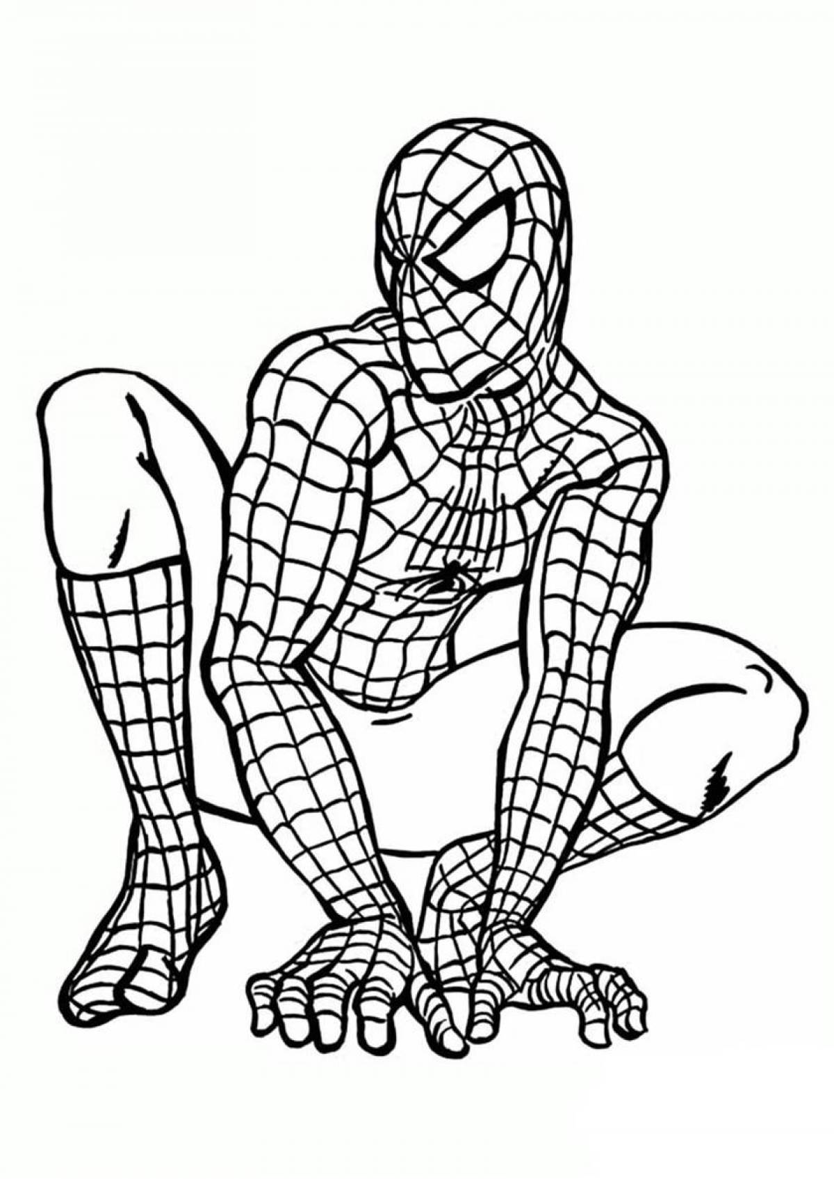 Colorful spiderman coloring book