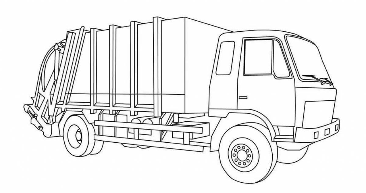 Fabulous garbage truck coloring page for babies