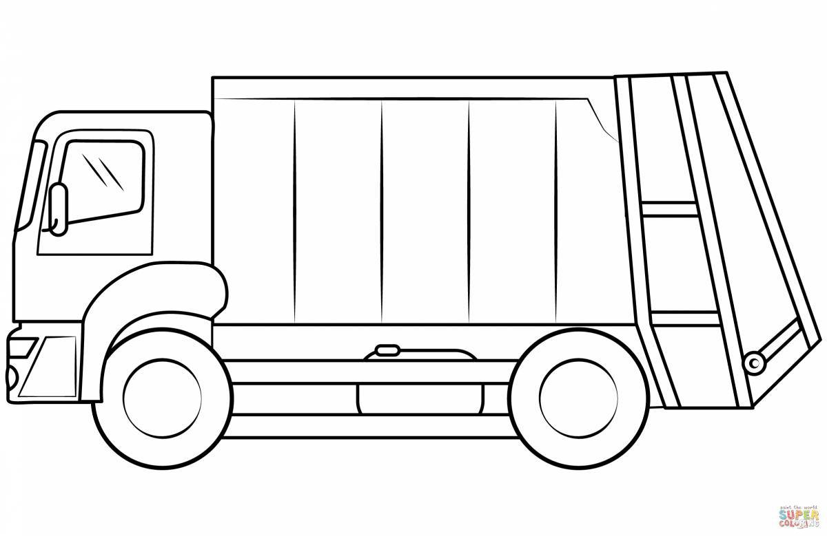 Amazing garbage truck coloring page for kids