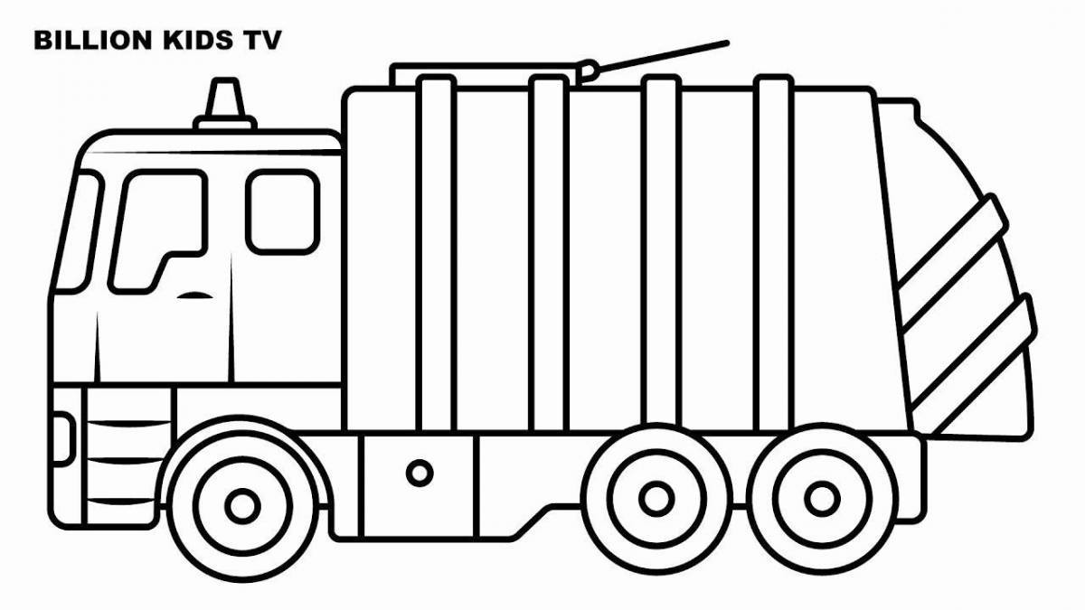 Gorgeous Garbage Truck Coloring Page for Teens