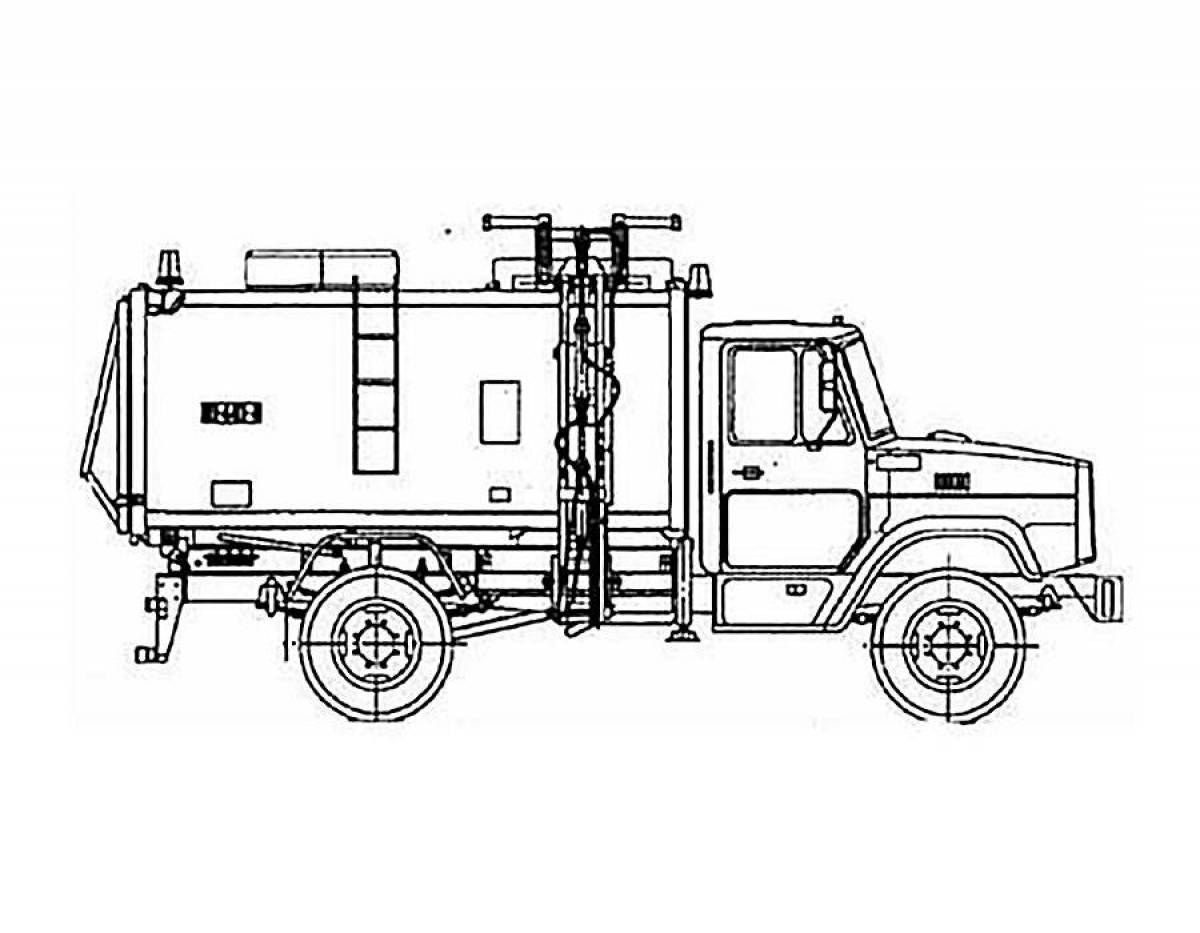Great garbage truck coloring book for kids