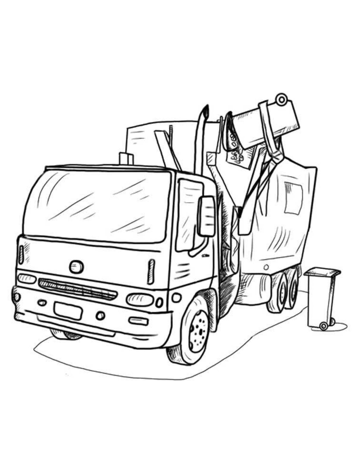 Incredible garbage truck coloring book for kids