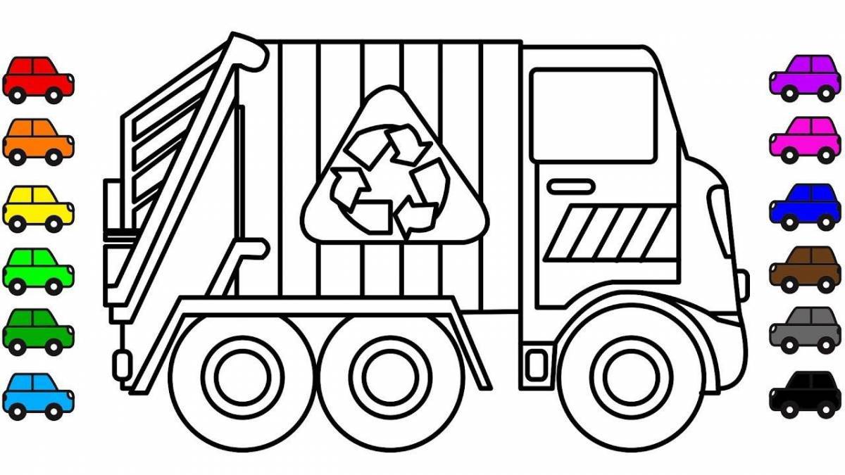 Perfect Garbage Truck Coloring Page for Toddlers
