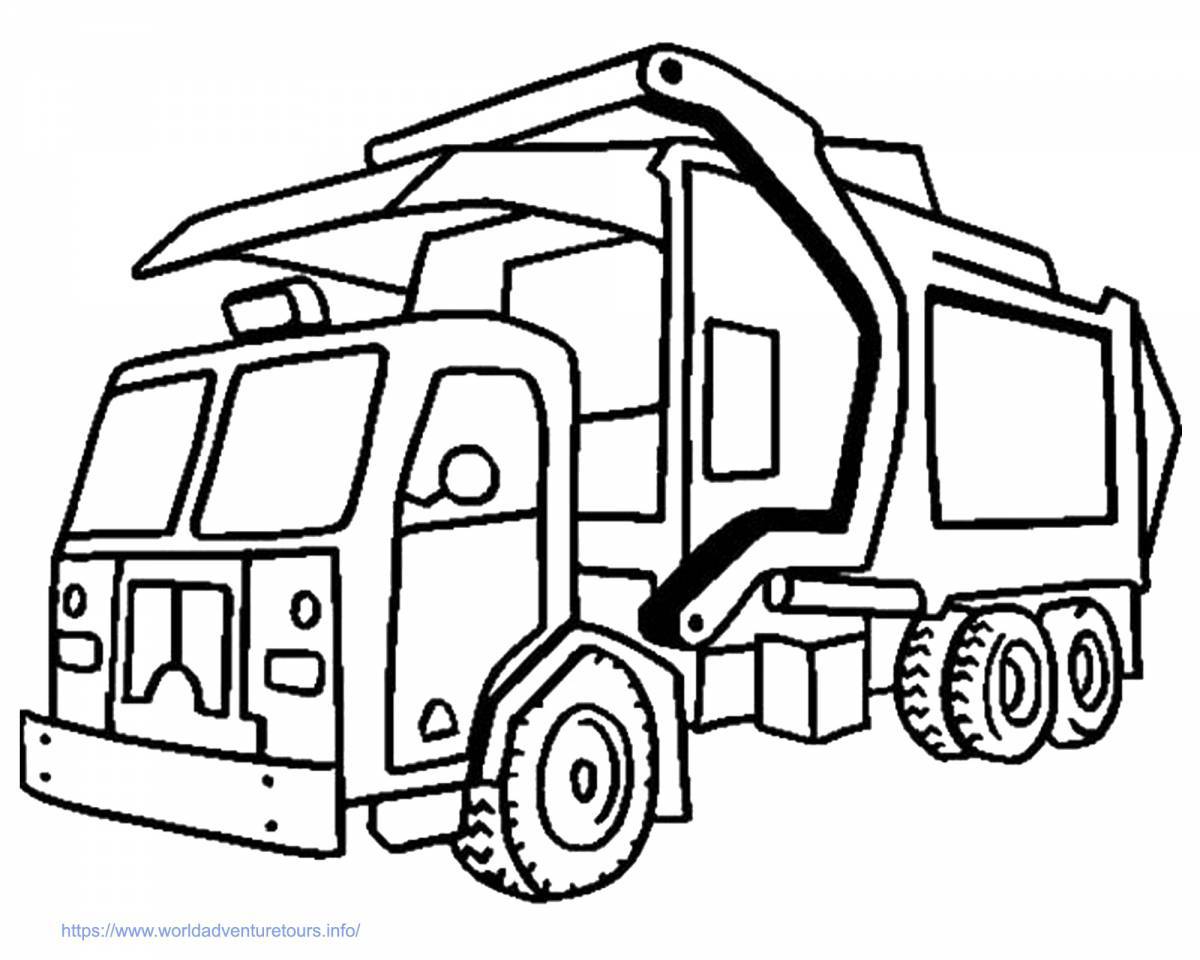Great coloring garbage truck for babies