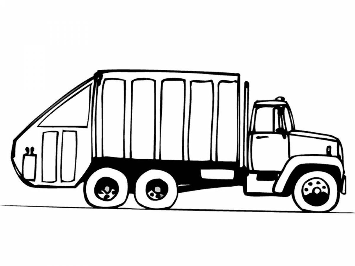 Impressive garbage truck coloring book for schoolchildren