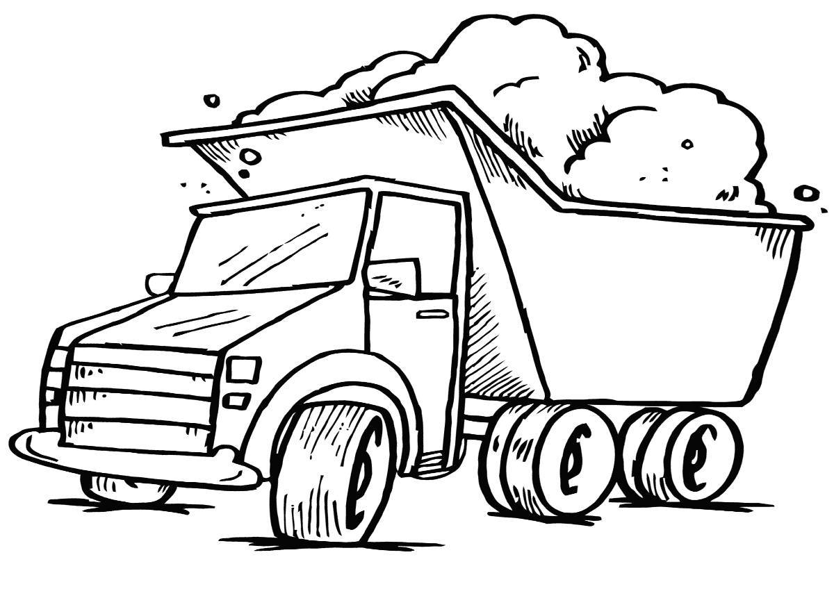 Adorable Garbage Truck Coloring Page for Toddlers
