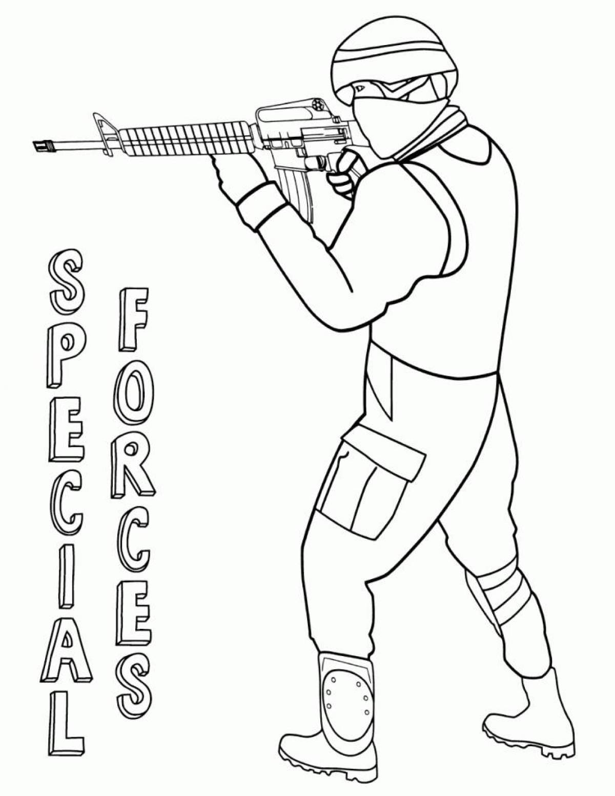 Formidable Special Forces coloring page