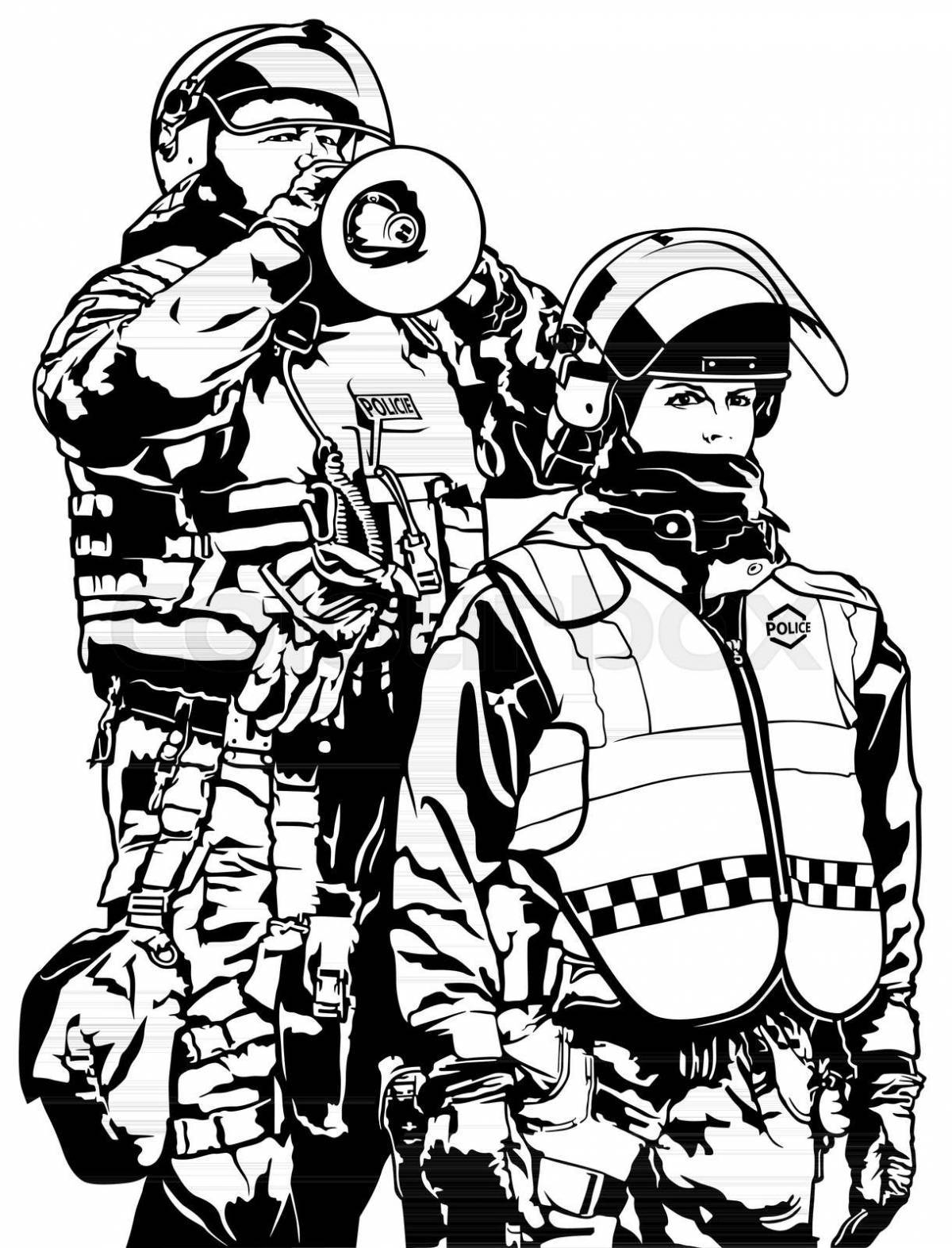 Coloring page determined special forces