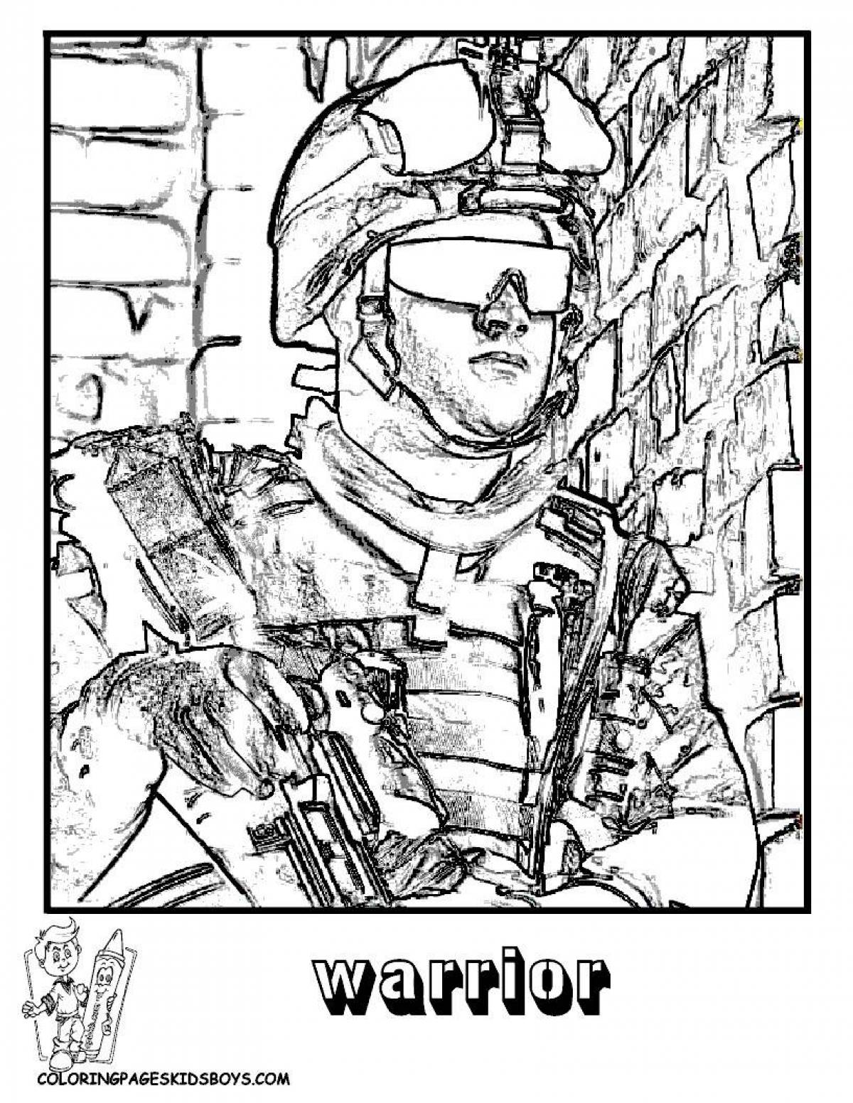 Coloring page of the relentless special forces