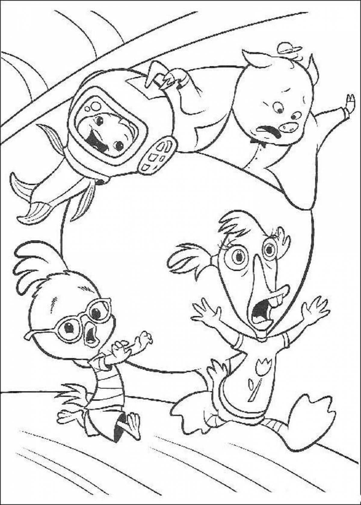 Smiling chick coloring book