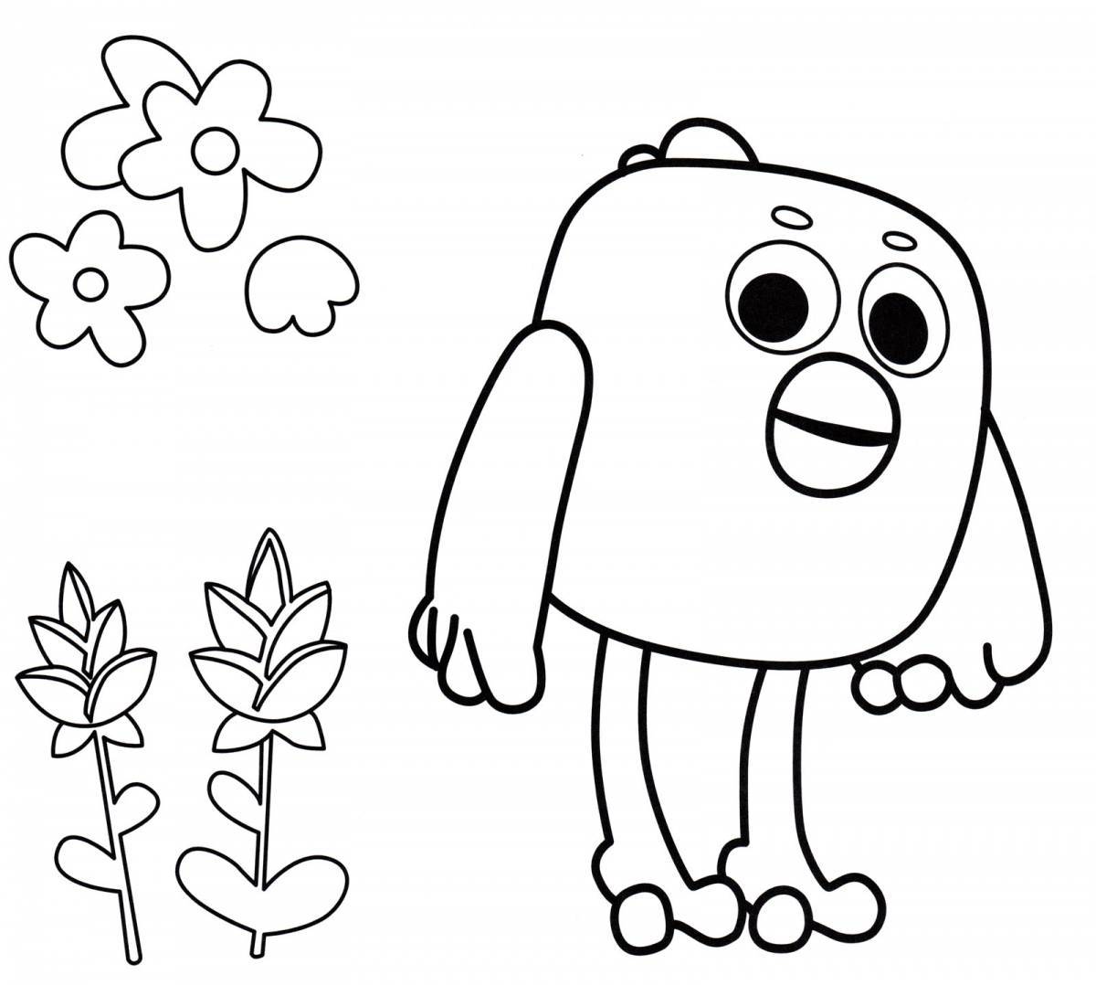 Radiant coloring page chick