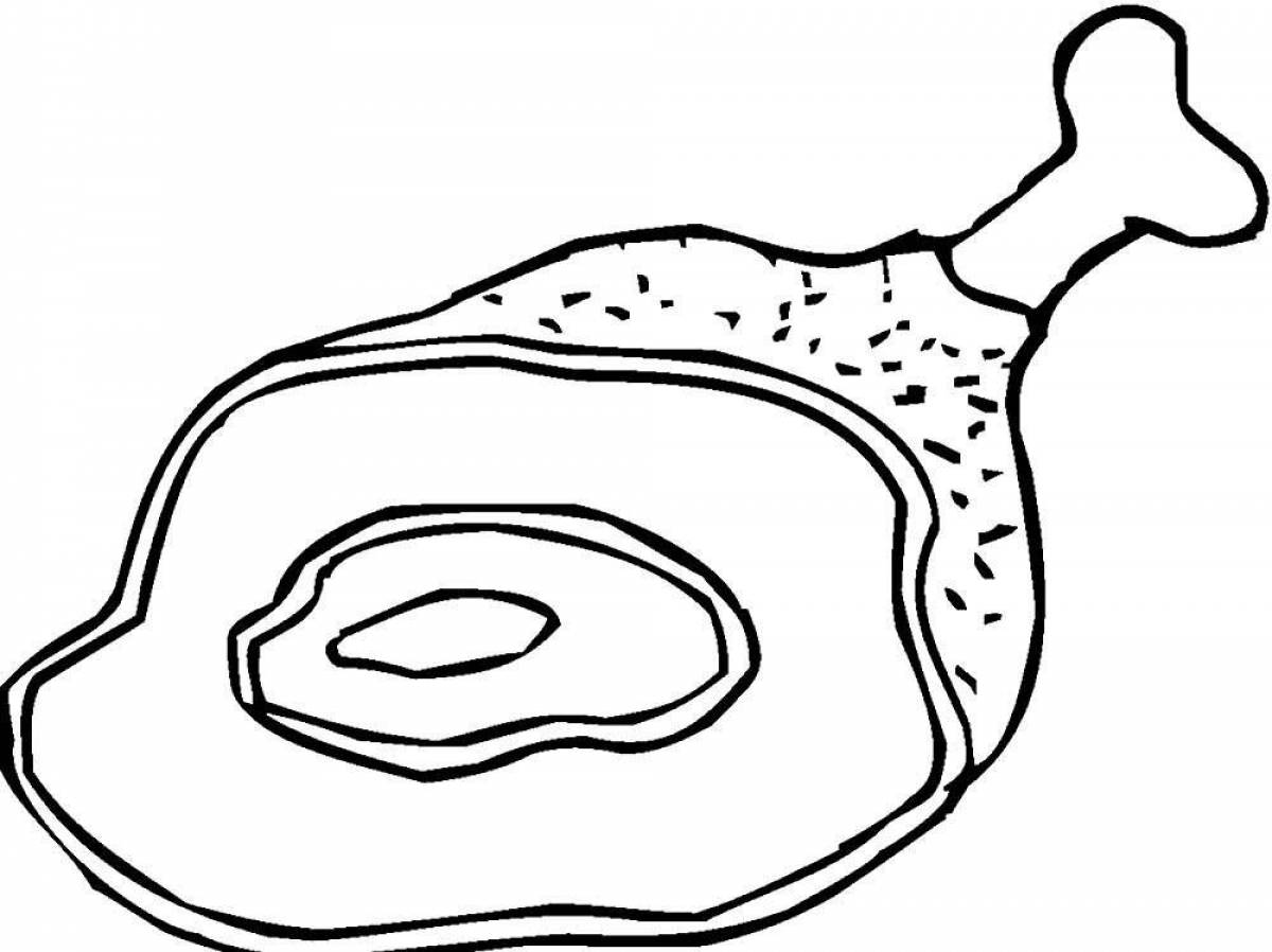 Baked meat coloring page