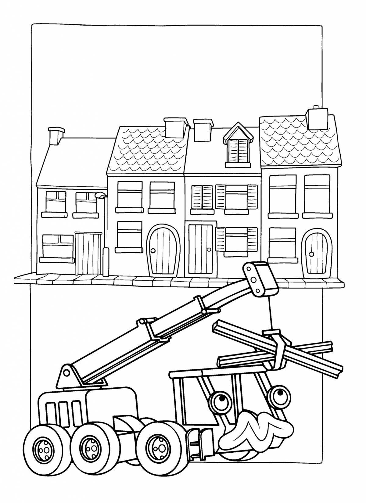 Creative construction coloring page