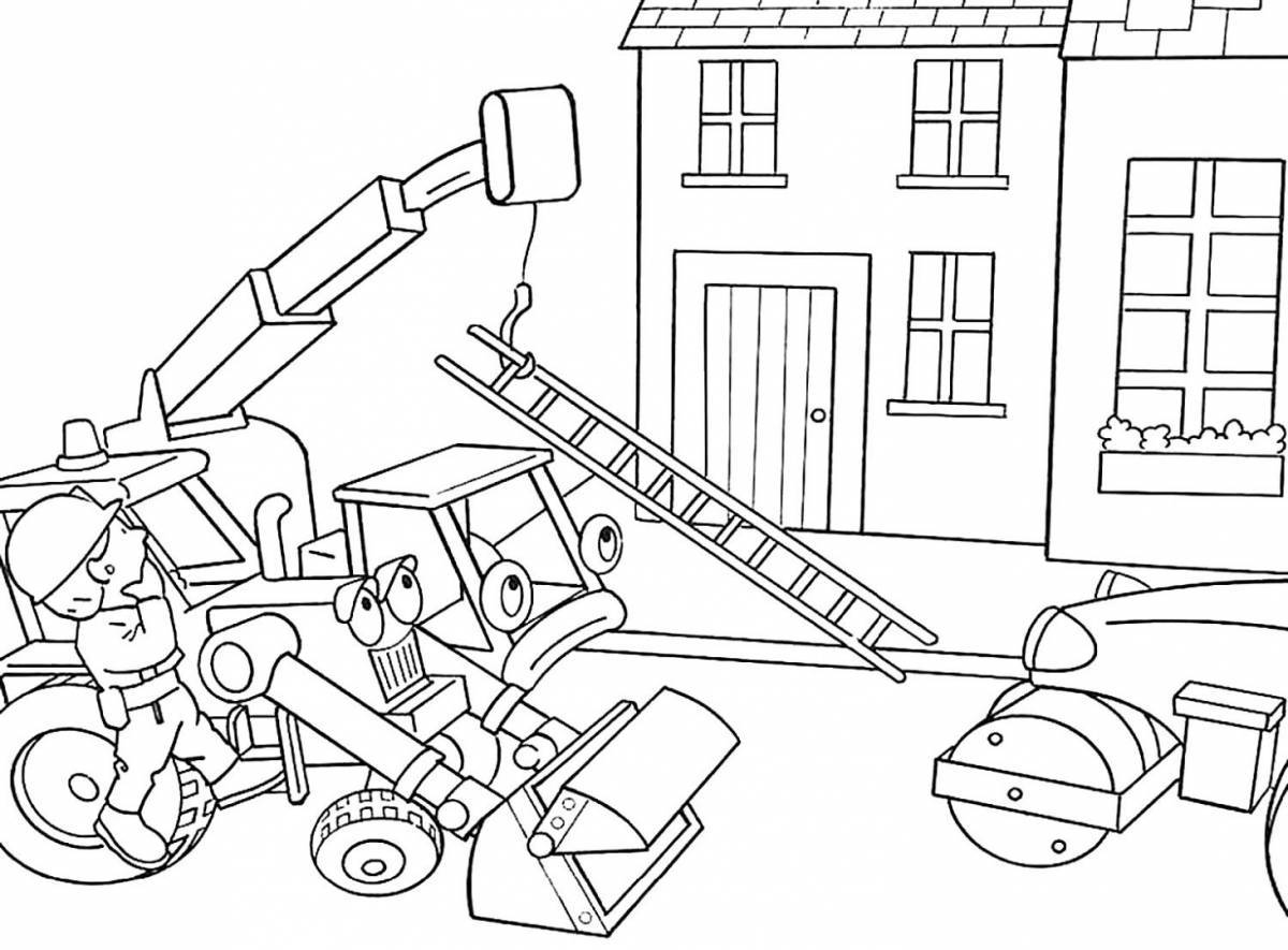 Color-bright construction coloring page