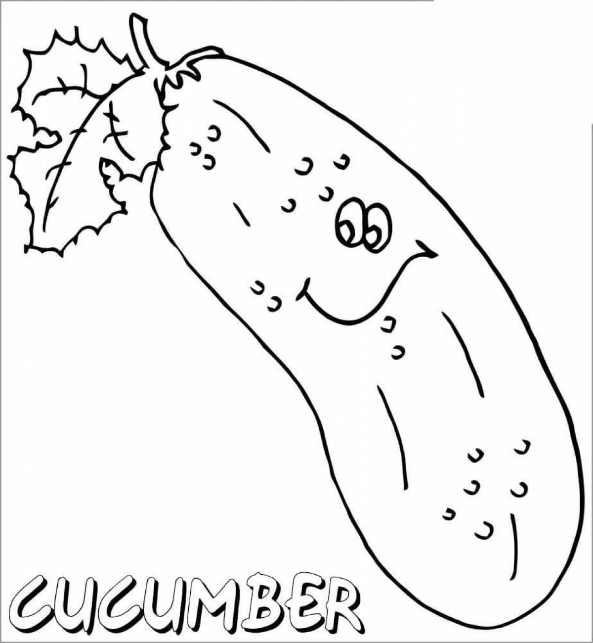 Fun cucumber coloring book for kids