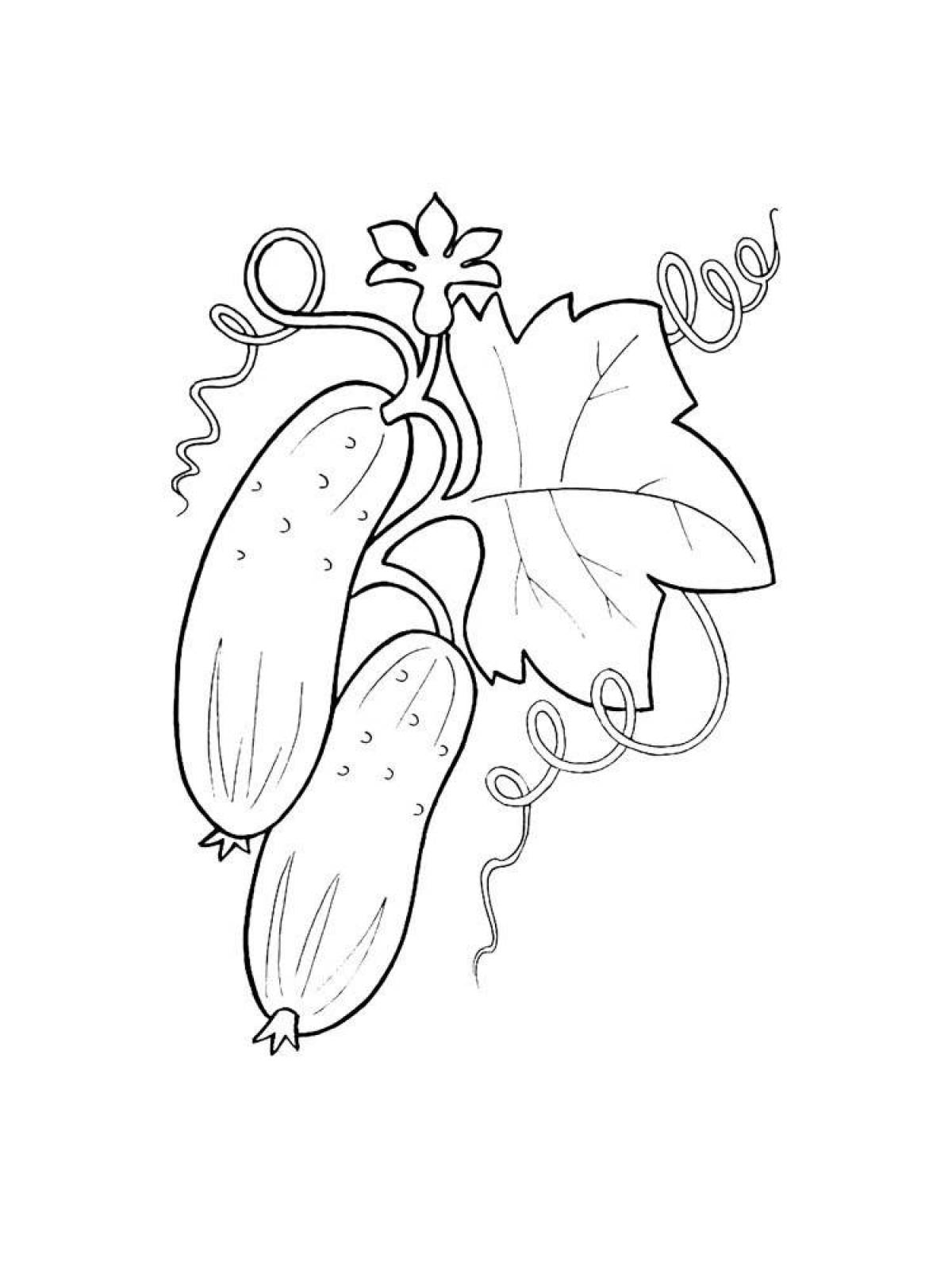 Color-frenzy cucumber coloring page for kids