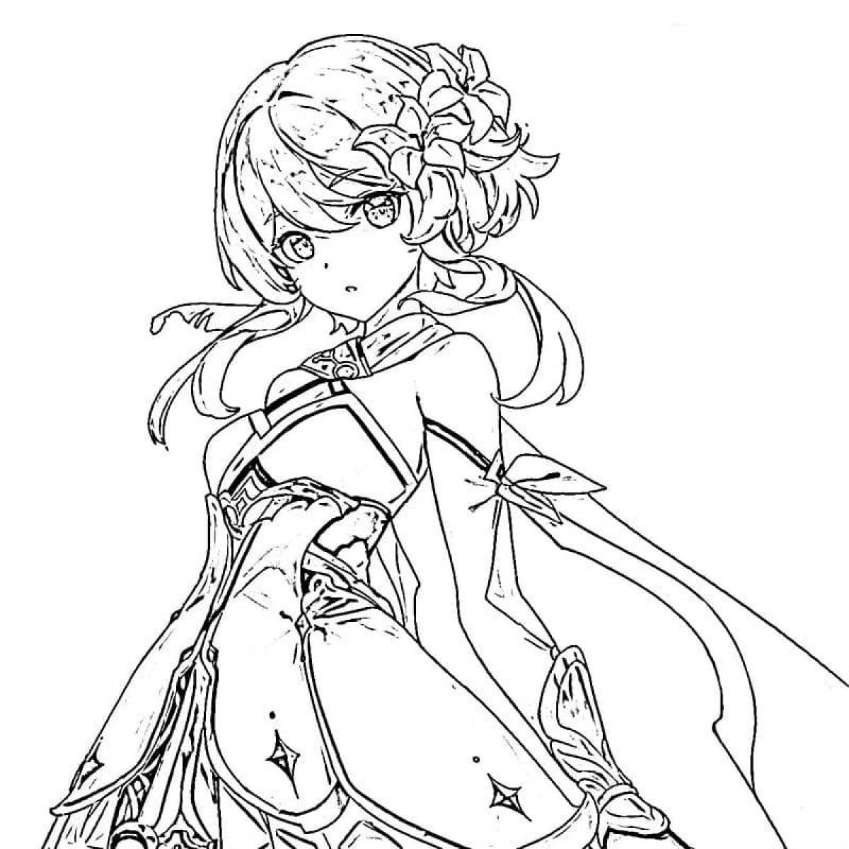 Xiao animated coloring page