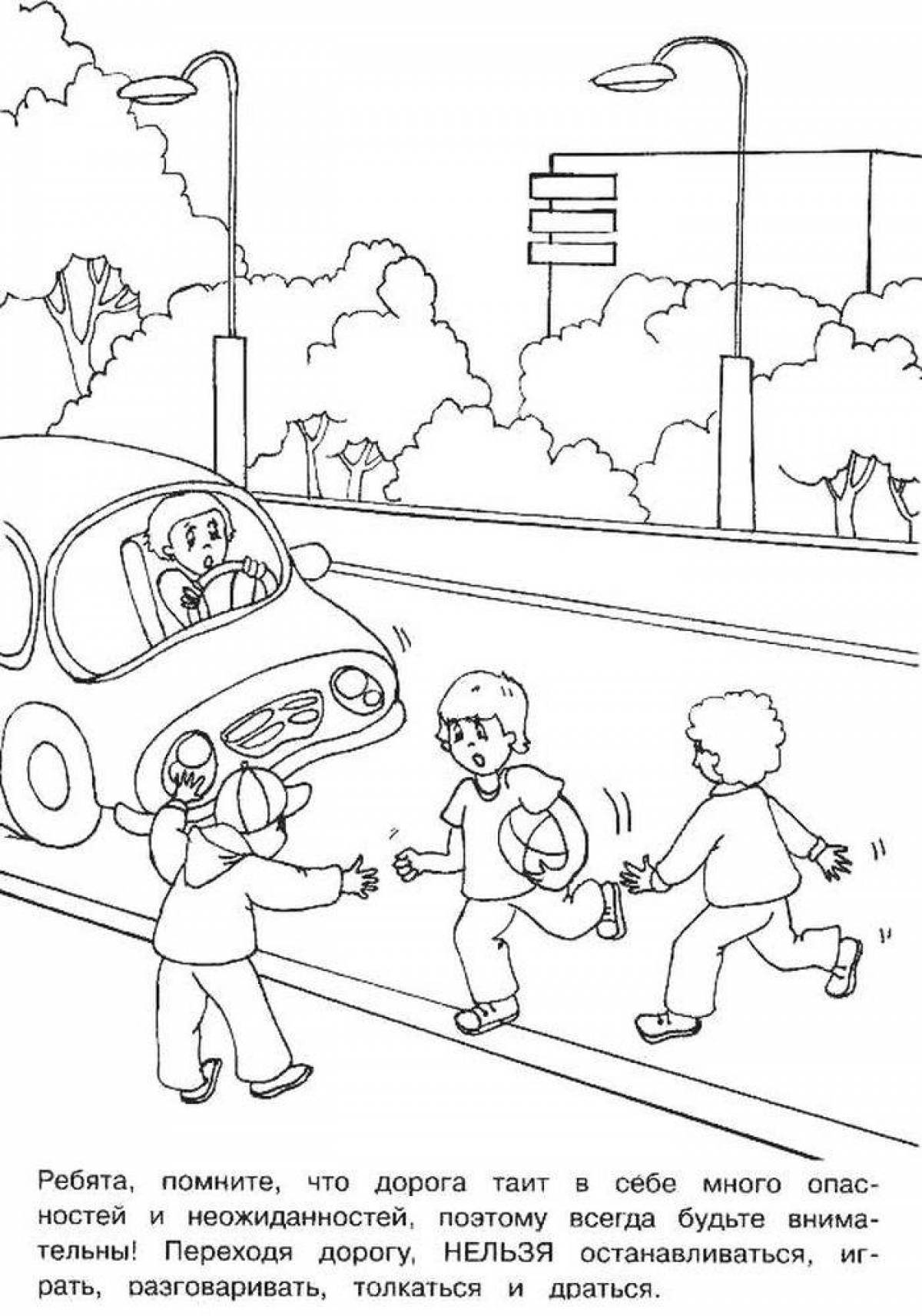 Creative traffic rules coloring book for preschoolers