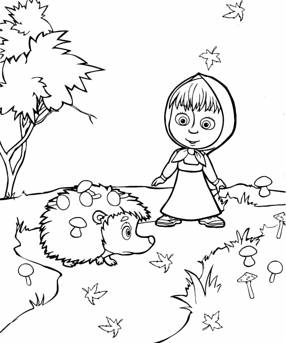 Merry Masha and the Bear coloring book