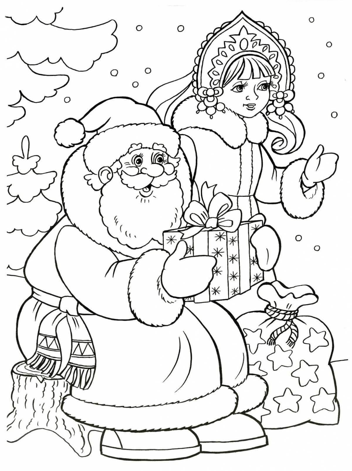 Playful coloring Christmas pictures for kids