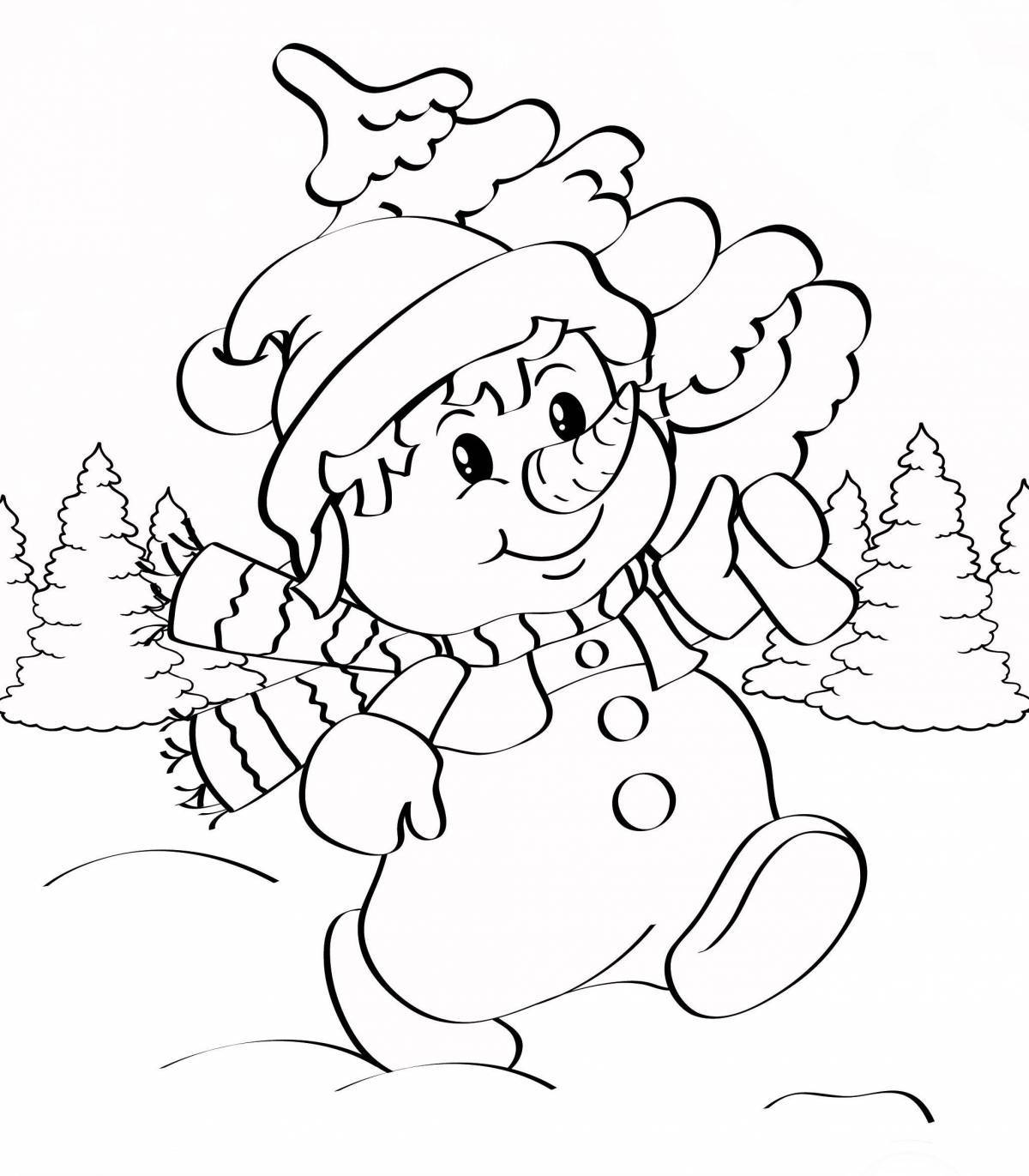 Анимированные рождественские картинки-раскраски для детей