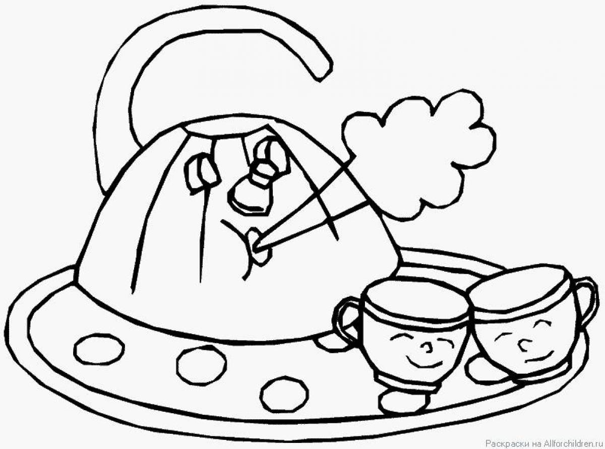 Coloring tableware for children 6-7 years old