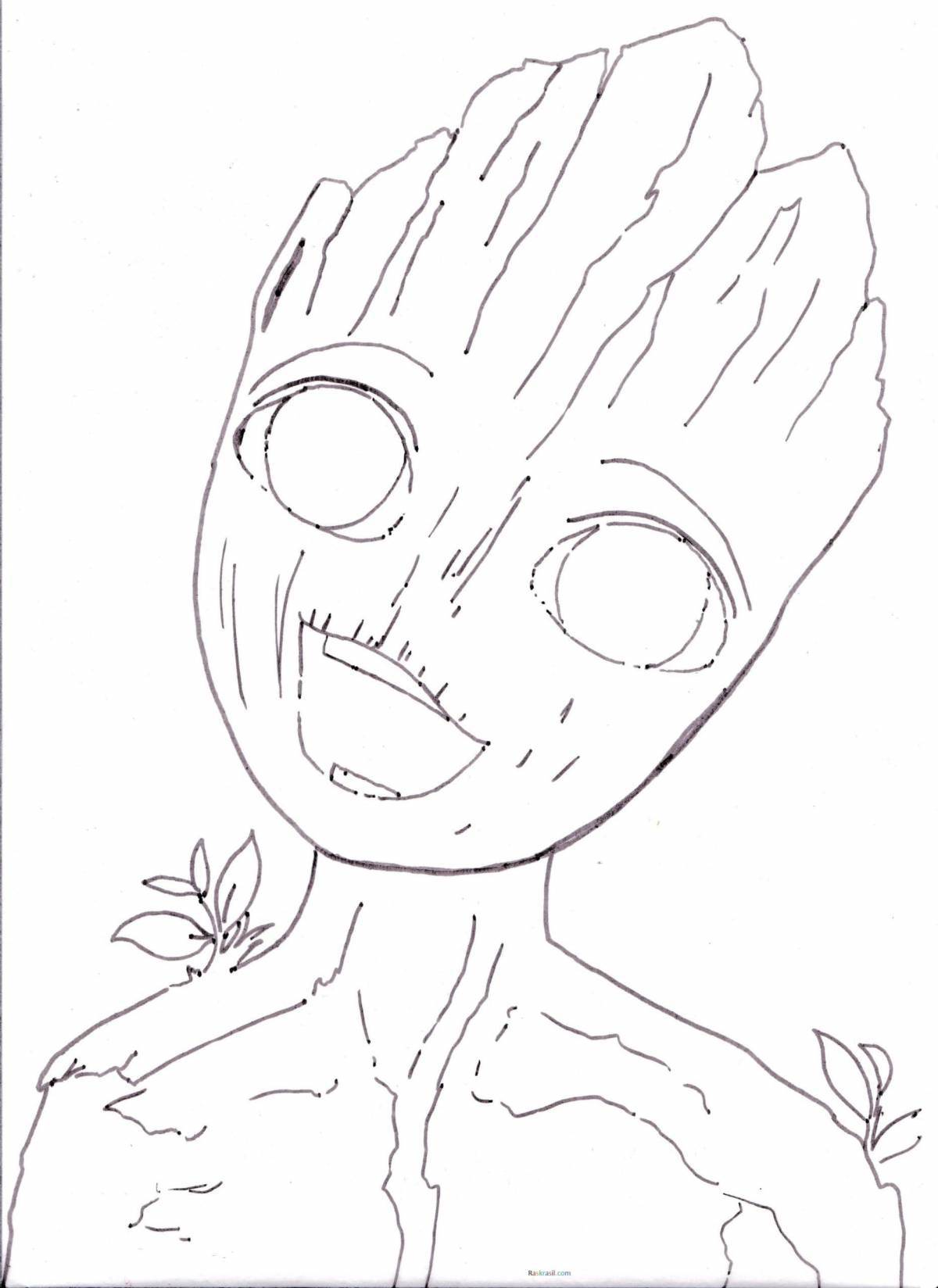 Bright coloring groot
