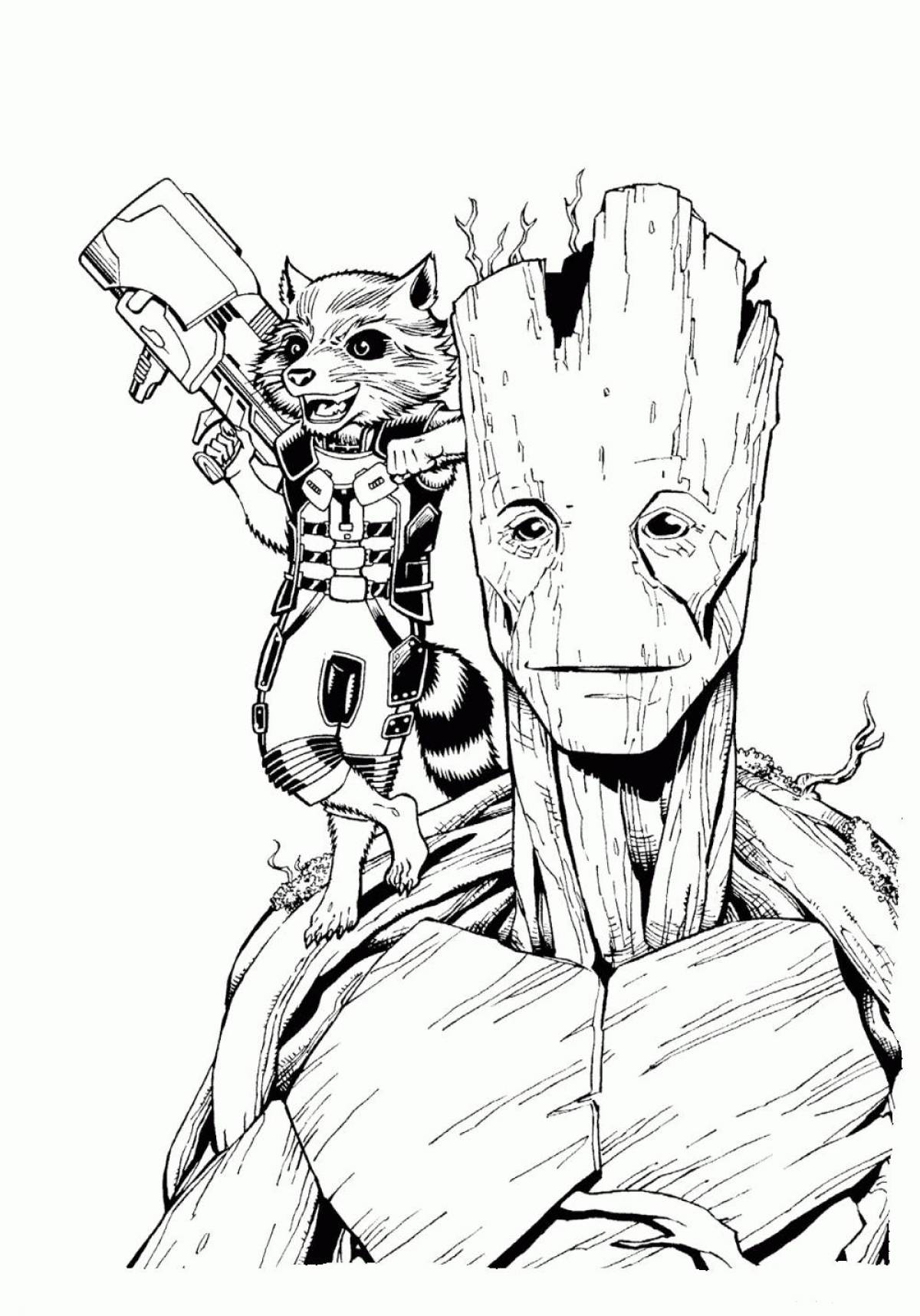 Animated coloring groot