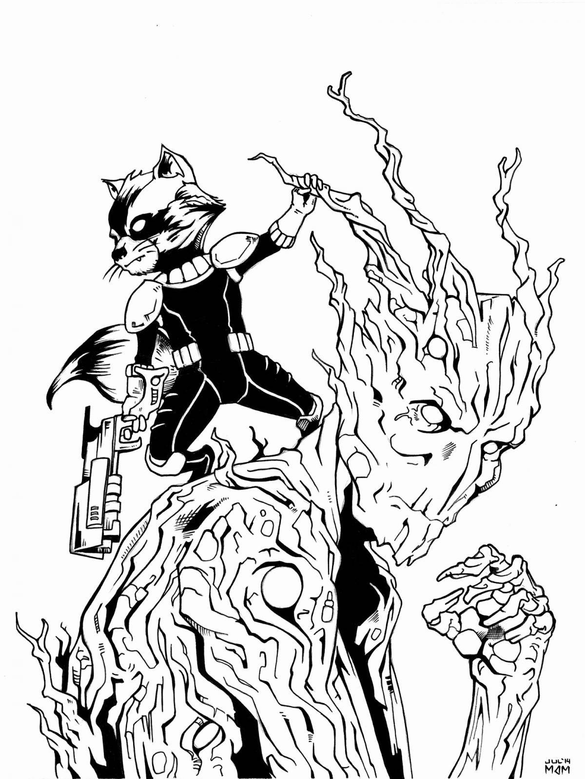 Charming groot coloring book